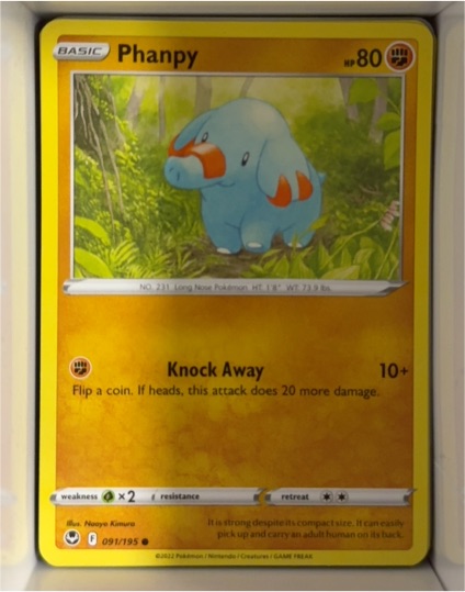 2022 Pokémon Sword & Shield Silver Tempest #091 Phanpy — front
