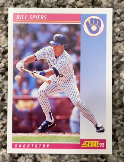 1992 Score #218 Bill Spiers Milwaukee Brewers — front