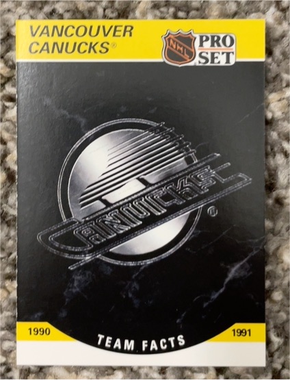 1990-91 Pro Set #584 Vancouver Canucks Team Facts — front