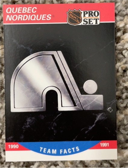 1990-91 Pro Set #581 Quebec Nordiques Team Facts — front