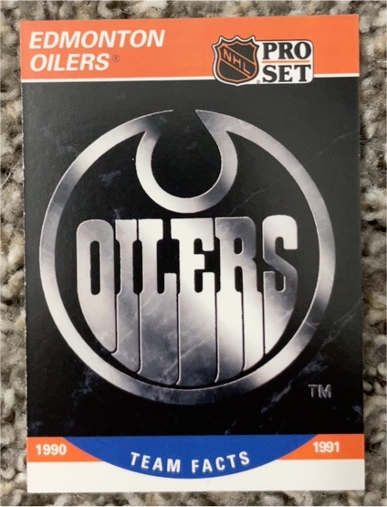 1990-91 Pro Set #571 Edmonton Oilers Team Facts — front