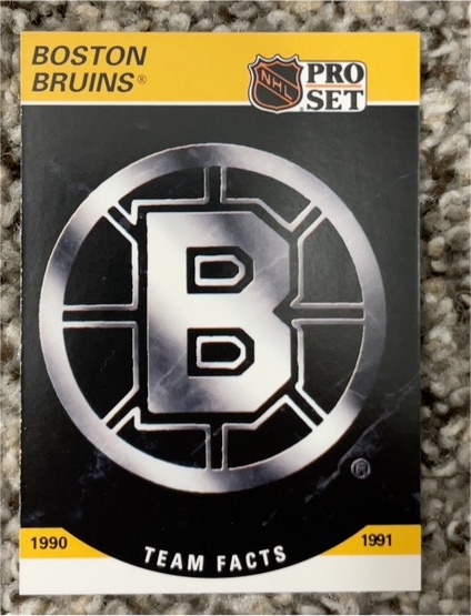 1990-91 Pro Set #566 Boston Bruins Team Facts — front