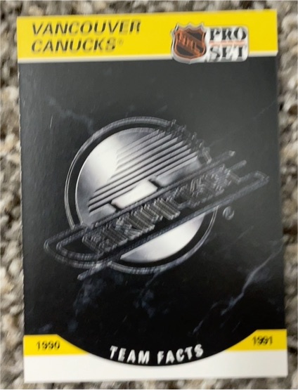 1990-91 Pro Set #584 Vancouver Canucks Team Facts — front