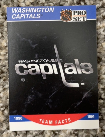 1990-91 Pro Set #585 Washington Capitals Team Facts — front