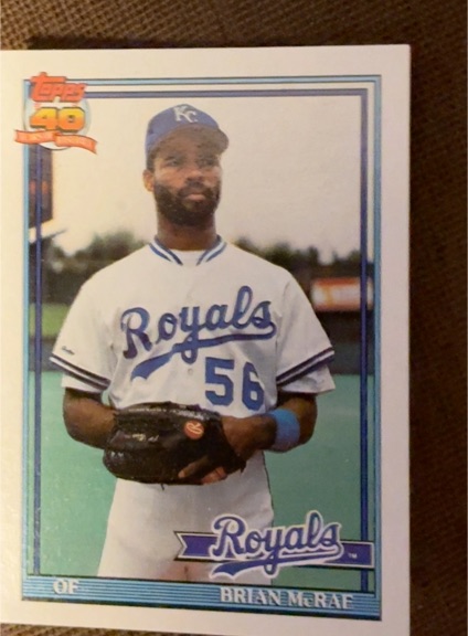 1991 Topps #222 Brian McRae Kansas City Royals — front