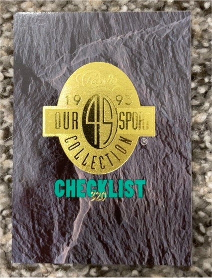 1993 Classic Four Sport Collection Checklist #320 — front