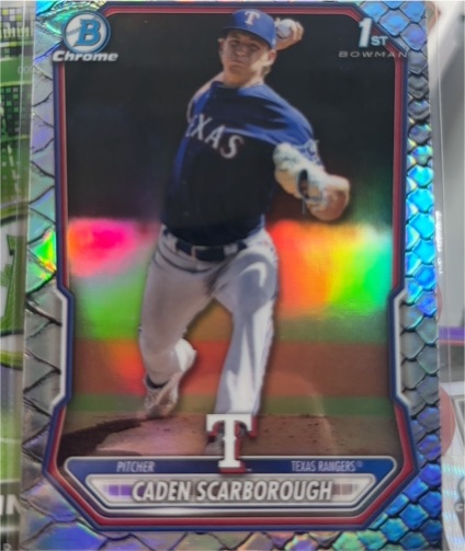 2026 Bowman Chrome #BCP-17 Caden Scarborough Reptilian Refractor — front