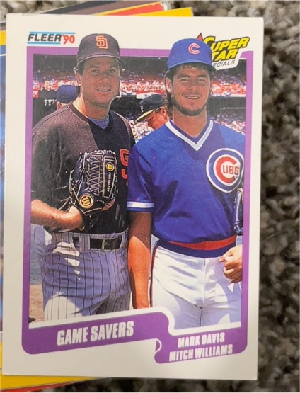 1990 Fleer #631 Mark Davis Mitch Williams Game Savers — front