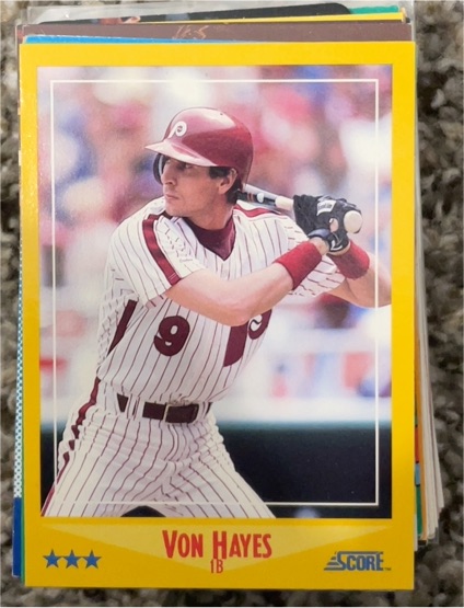 1988 Score #515 Von Hayes — front