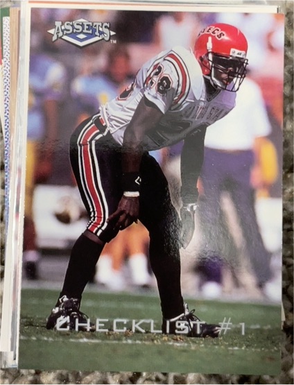1994-95 Classic Assets Checklist #1 Marshall Faulk — front