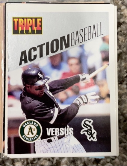 1993 Donruss Triple Play Action Baseball #21 Frank Thomas — front