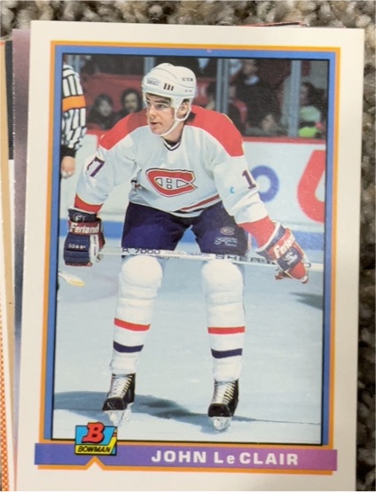 1991-92 Bowman #344 John LeClair — front