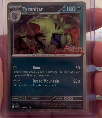 2023 Pokémon Paldea Evolved #135 Tyranitar — front