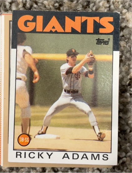 1986 Topps #153 Ricky Adams — front