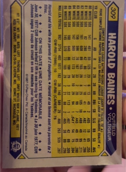 1981 Topps #309 Harold Baines — front