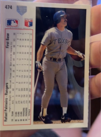 1991 Upper Deck #474 Rafael Palmeiro — front