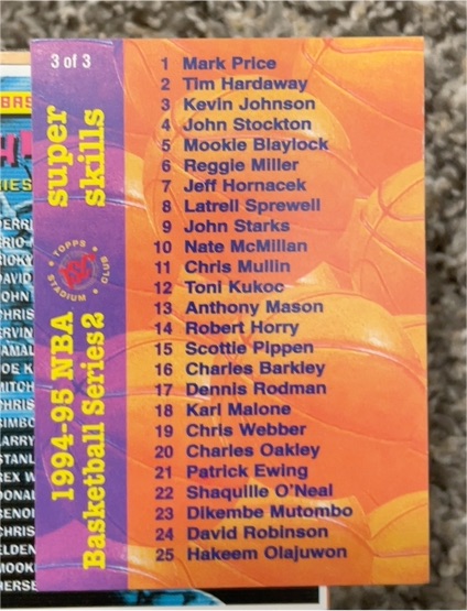 1994-95 Topps Stadium Club Series 2 #3 Checklist Super Skills — front