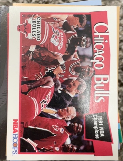 1991 NBA Hoops #277 Chicago Bulls 1991 NBA Champions — front