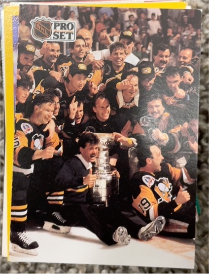 1991-92 Pro Set #319 1991 Stanley Cup Champions Pittsburgh Penguins — front