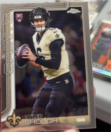 2025 Topps Chrome #398 Tyler Shough Rookie New Orleans Saints — front