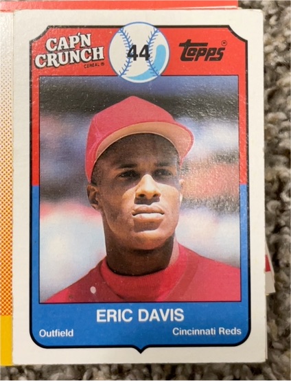 1989 Topps Cap'n Crunch #13 Eric Davis — front