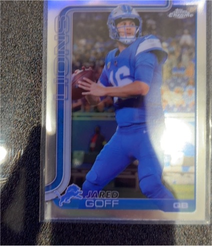 2025 Topps Chrome Football #102 Jared Goff — front