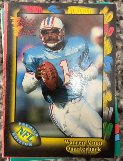 1991 Wild Card #27 Warren Moon — front