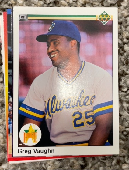 1990 Upper Deck #25 Greg Vaughn — front
