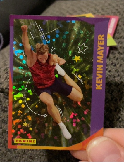 2024 Panini Family McDonald's Kevin Mayer Paris Olympics Sticker — front