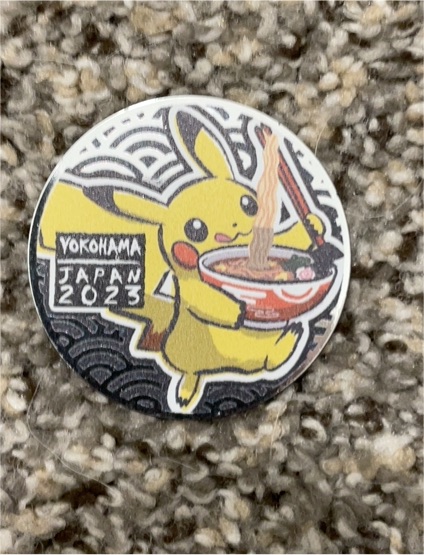 2023 Pokemon World Championship Yokohama Japan Pikachu Ramen Coin — front