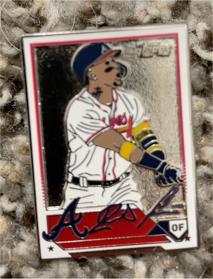 2023 Topps Series 1 Super Box Enamel Pin Ronald Acuna Jr — front