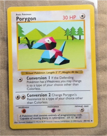 1999 Pokémon #39 Porygon — front