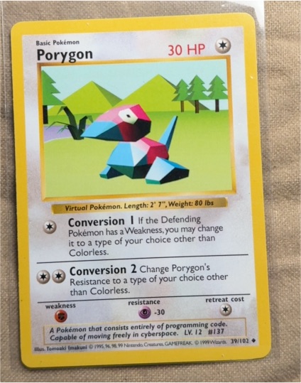 1999 Pokémon #39 Porygon — front