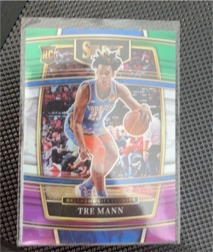 2021-22 Panini Select #36 Tre Mann Rookie Concourse Green Purple Prizm — front