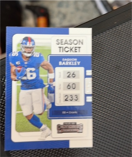 2021 Panini Contenders Football Season Ticket #74 Saquon Barkley — front