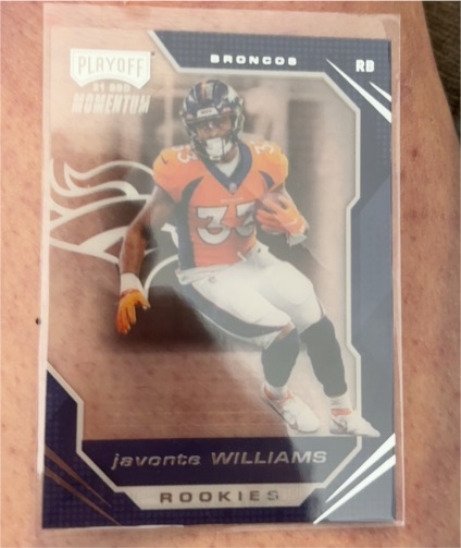 2021 Panini Chronicles Playoff Momentum #PMR-14 Javonte Williams — front