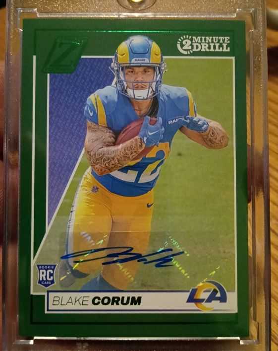 2024 Panini Zenith #108 Blake Corum Two Minute Drill Green Rookie — front