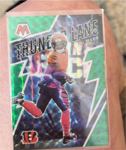 2022 Panini Mosaic #TL-8 Ja'Marr Chase Thunder Lane Green Mosaic — front