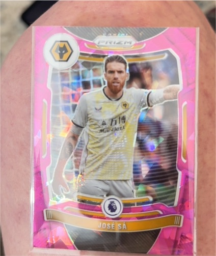 2021-22 Panini Prizm Premier League #46 Jose Sa Pink Cracked Ice — front