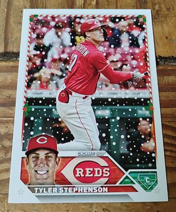 2023 Topps Holiday #H30 Tyler Stephenson — front
