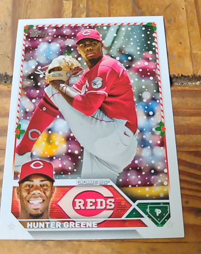 2023 Topps Holiday #H13 Hunter Greene — front