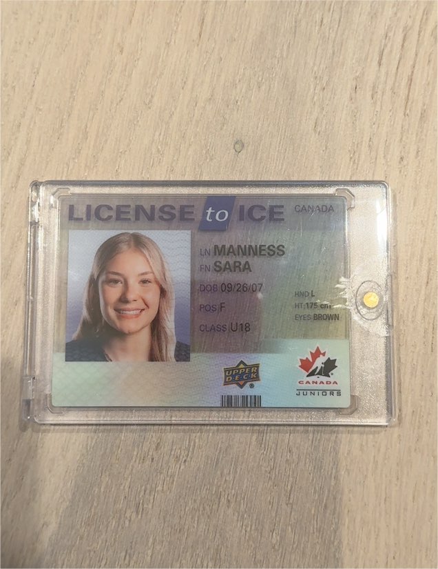 2025 Upper Deck Team Canada Juniors License to Ice Sara Manness — front