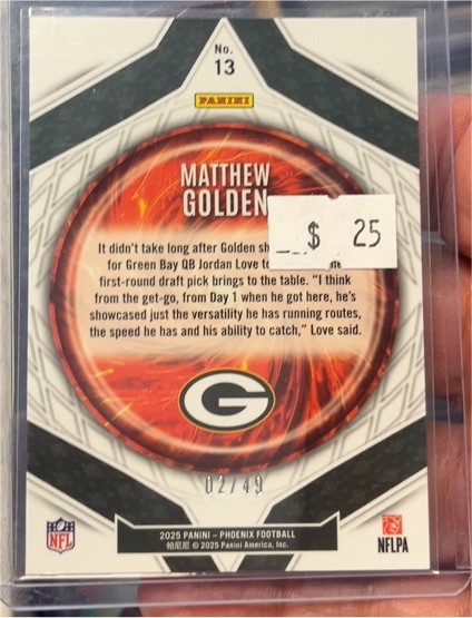 2025 Panini Phoenix Paragon #13 Matthew Golden — front