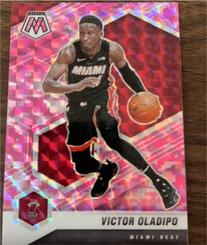 2020-21 Panini Mosaic #186 Victor Oladipo Pink Camo Miami Heat — front
