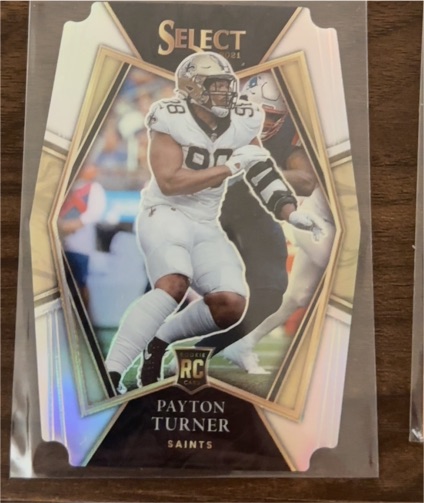 2021 Panini Select #188 Payton Turner Silver Prizm Die Cut — front