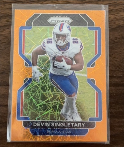 2020 Panini Prizm Orange Lazer Prizm #2 Devin Singletary — front