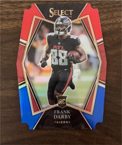 2021 Panini Select #195 Frank Darby Red and Blue Prizm Die Cut — front