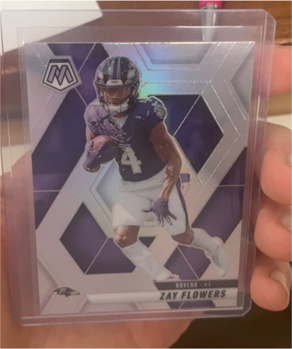 2025 Panini Mosaic #126 Zay Flowers Silver Prizm Baltimore Ravens — front