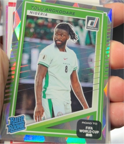 2025-26 Donruss Road to FIFA World Cup Rated Rookie #218 Tolu Arokodare — front