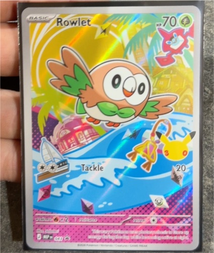 2026 Pokémon MEP #043 Rowlet First Partner Illustration Promo — front
